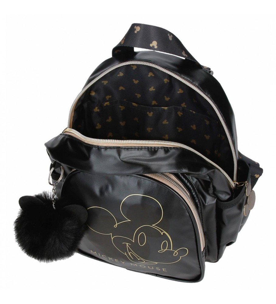 Mochila preta Joumma Bags com contorno do Mickey