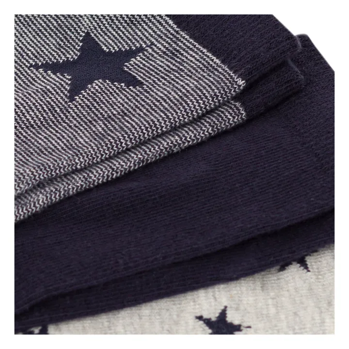 Petit Bateau Lot 3 Chaussettes Etoiles | Bleu marine