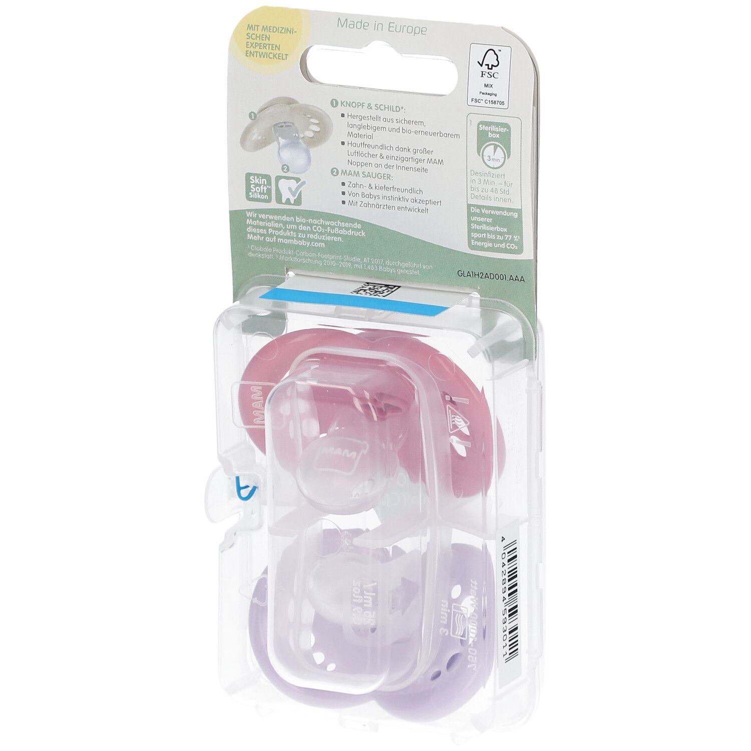 MAM Original Pure Silikonschnuller 6-16 Monate, Reh/ Vogel