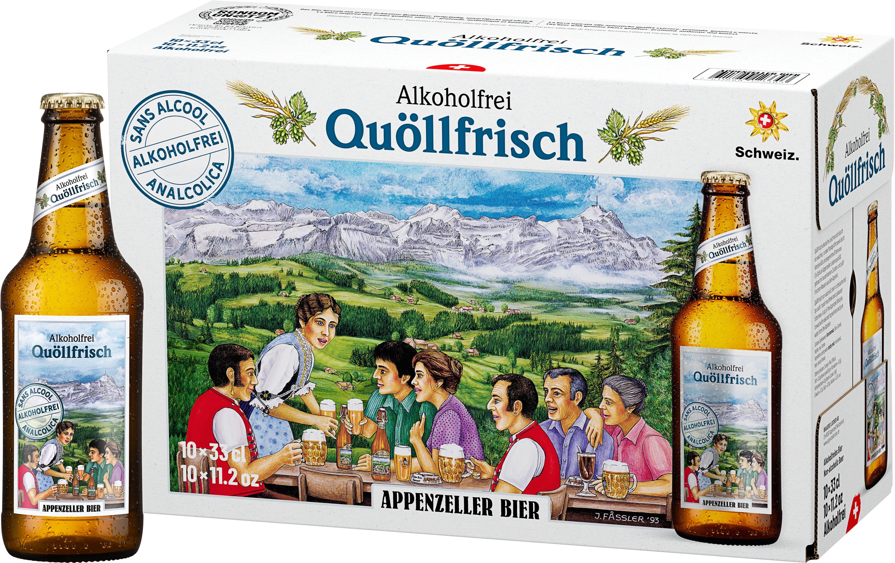 Bier Quöllfrisch alkoholfrei 10 x 0.33 lSchweizer Lagerbier ohne Alkohol
