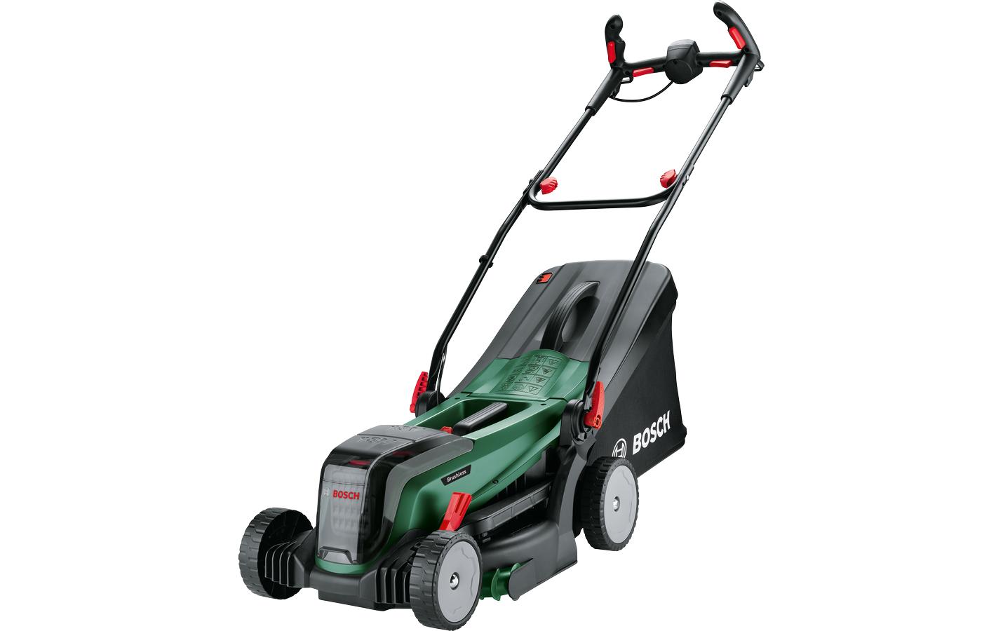 Akku-Rasenmäher UniversalRotak 2x18V-37-550 Kit (2 x 4.0Ah)<br>Kraftvolles Mähen und bequeme Grasschnittsammlung für mittelgrosse bis grössere Rasenflächen