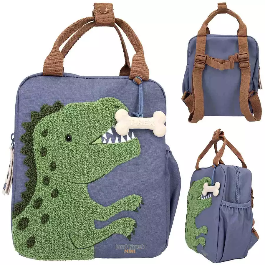 Depesche Rucksack Dino Mini Dino World 23 x 20 cm blau