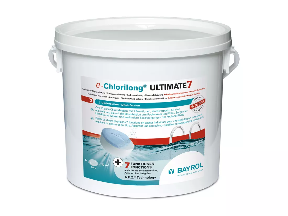 Bayrol Galets 2en1 chlore lent et rapide 4.8kg - chlorilong ultimate 7