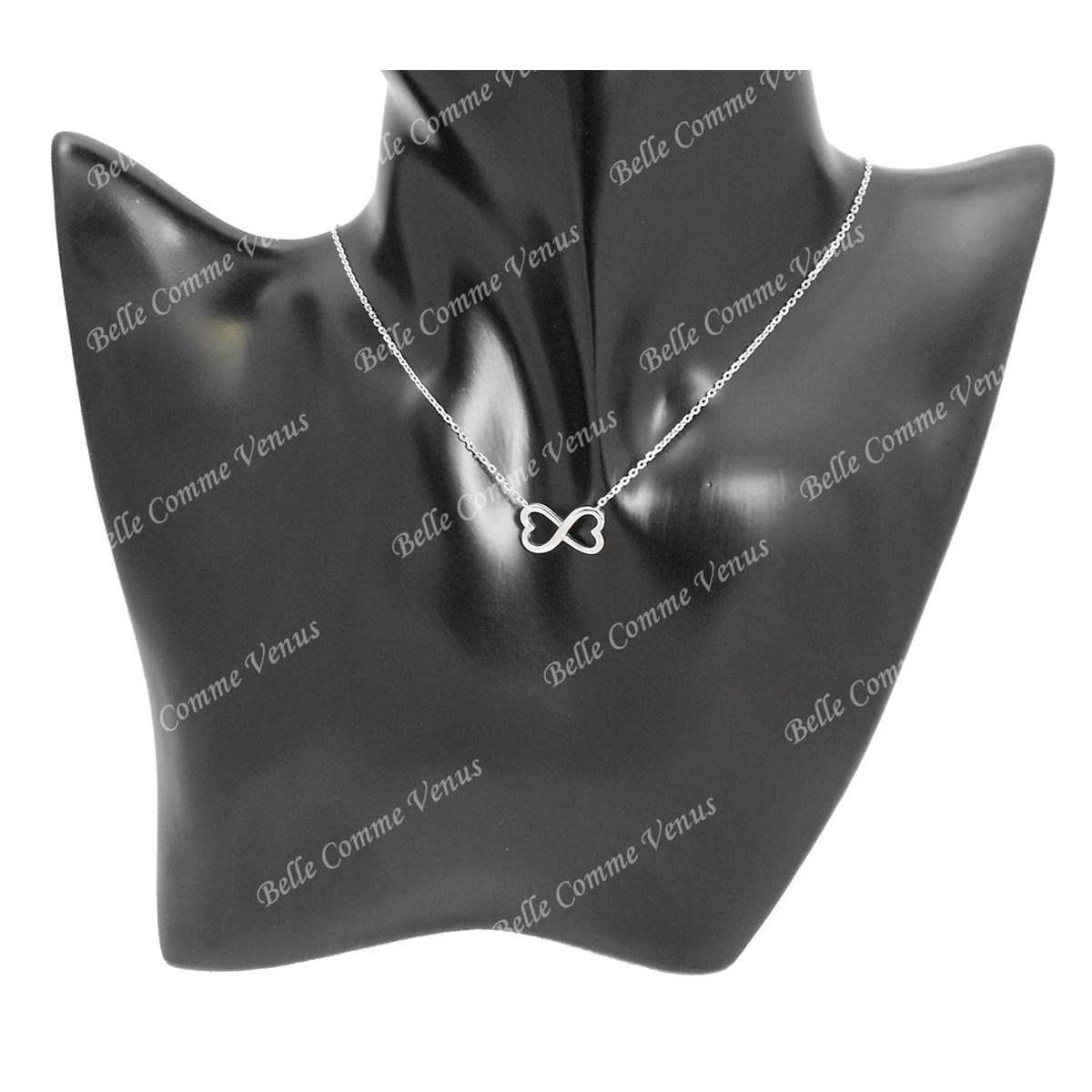 Collier infini coeur d'amour Argent 925 Rhodié
