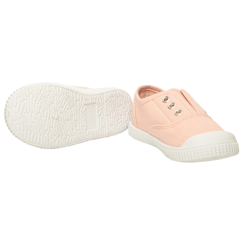 Baskets basses en toile avec languette élastiquée pour bébé fille