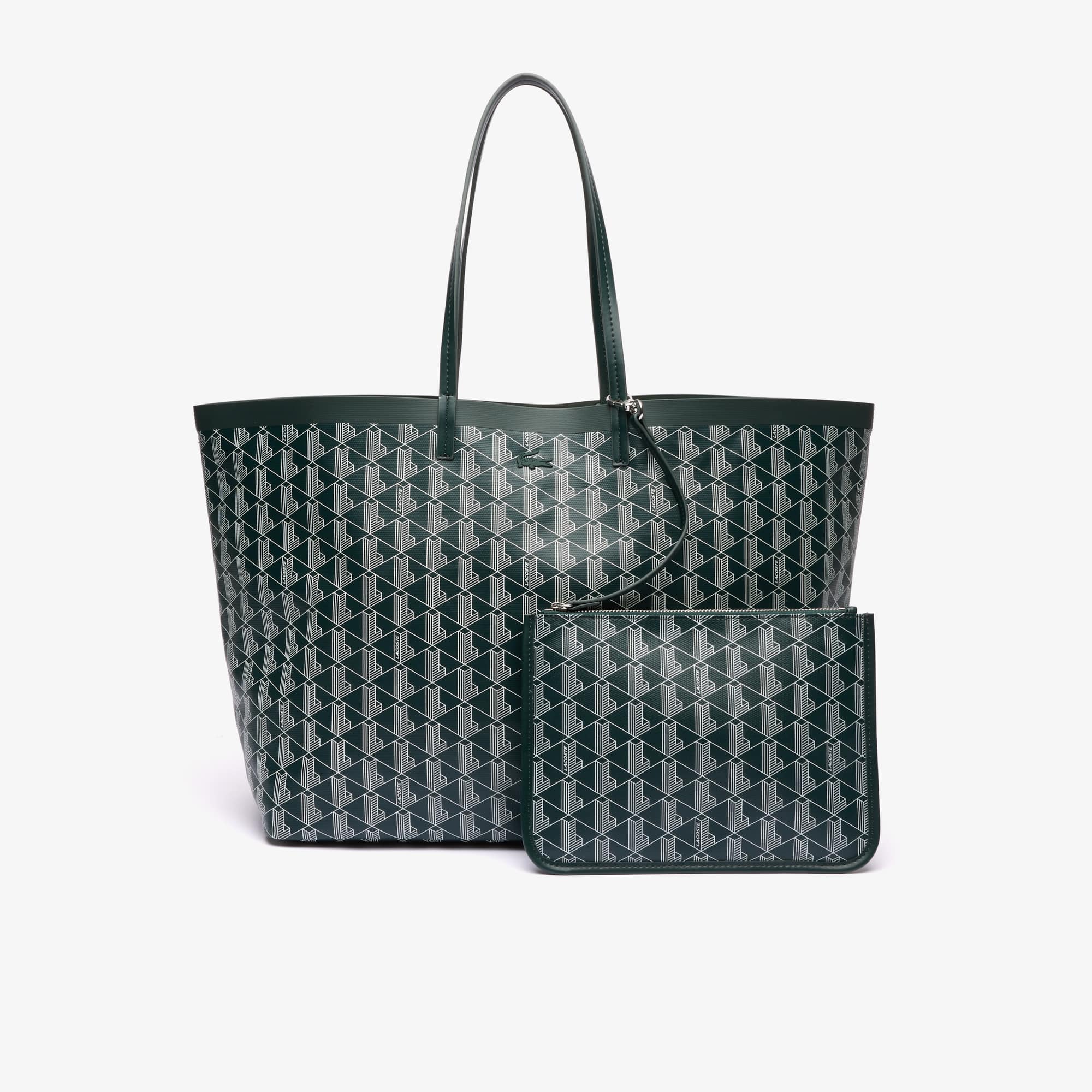 Grand sac cabas Zely monogramme en toile enduite Sacs à main & Cabas - Vert - Lacoste - Femme