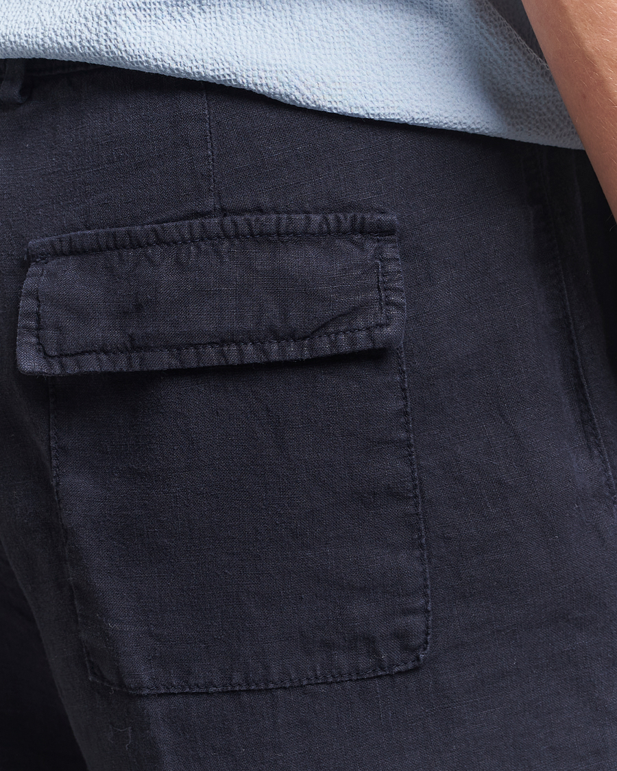 Oscar Jacobson James Casual Linen Shorts Navy