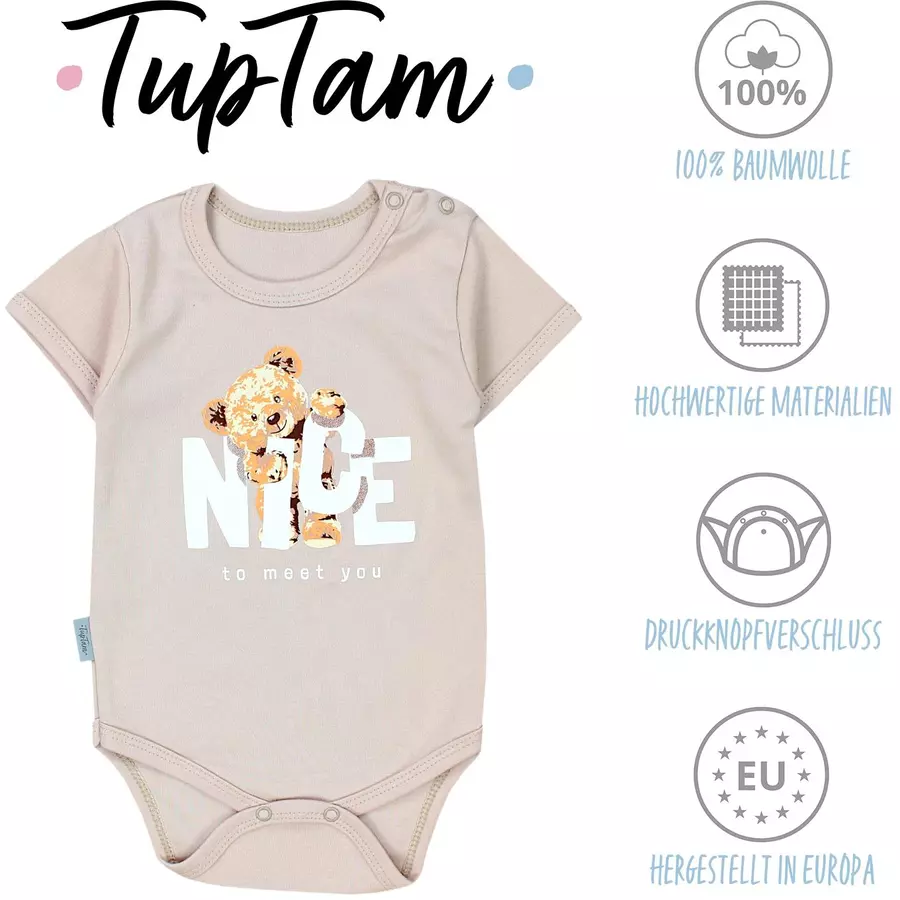 TupTam Mädchen Baby Body Kurzarm 5er Pack rosa Modell 1