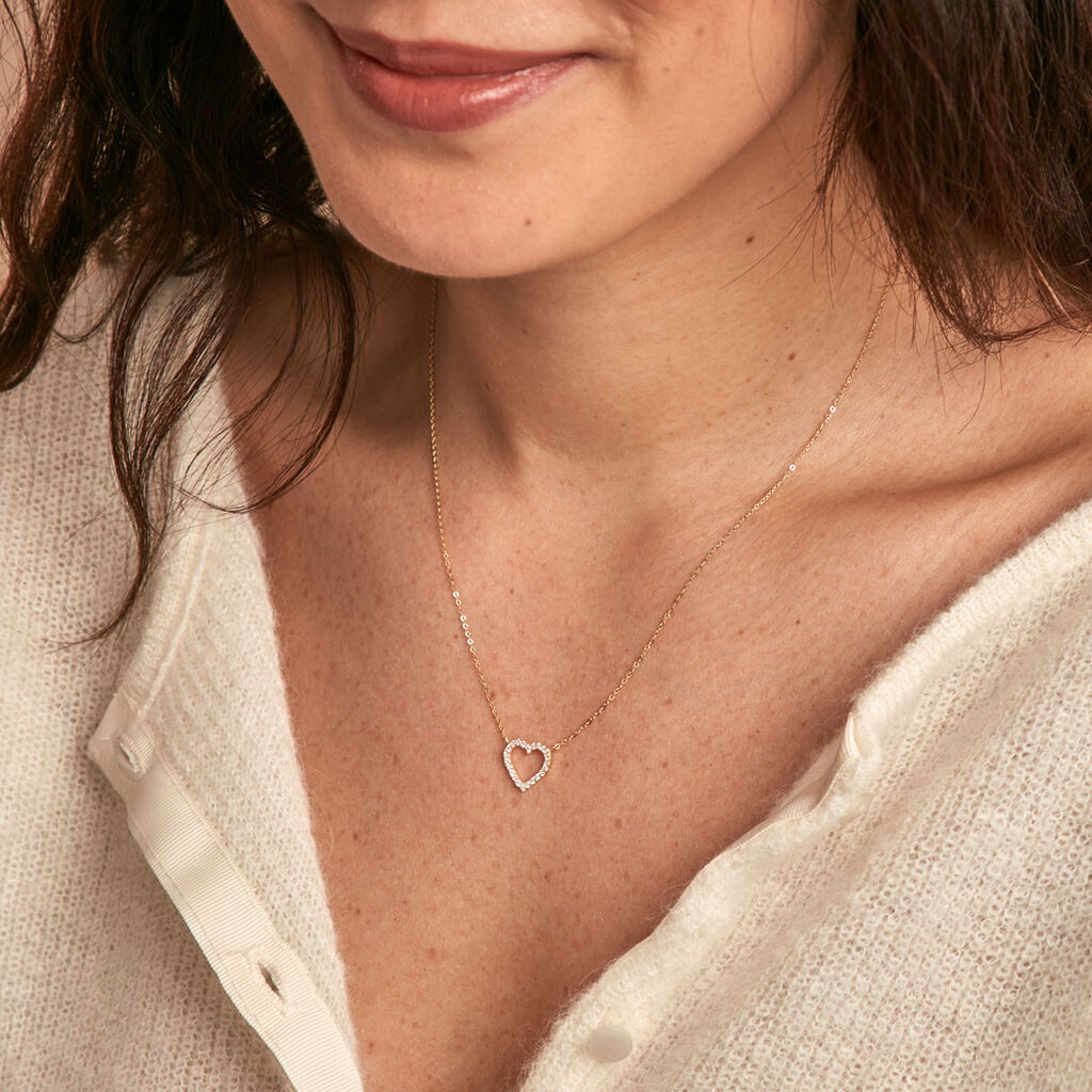 Collier Or Jaune Ansel Oxyde De Zirconium