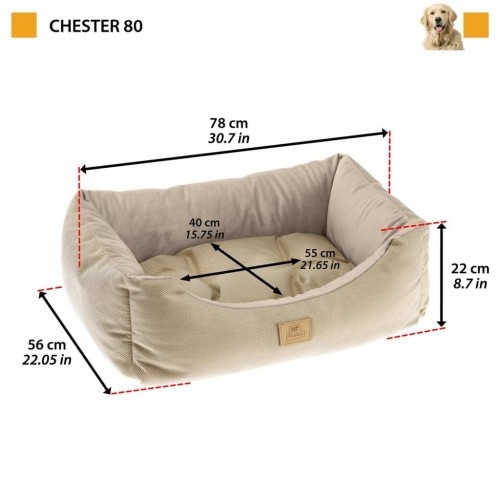Cama acolchoada para animais de estimação Ferplast Chester bege