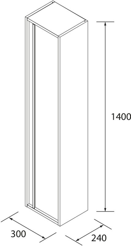 Muebles - Resh - Kolomkast - Naturel Eiken - 140 cm - 4 Houten Legplanken