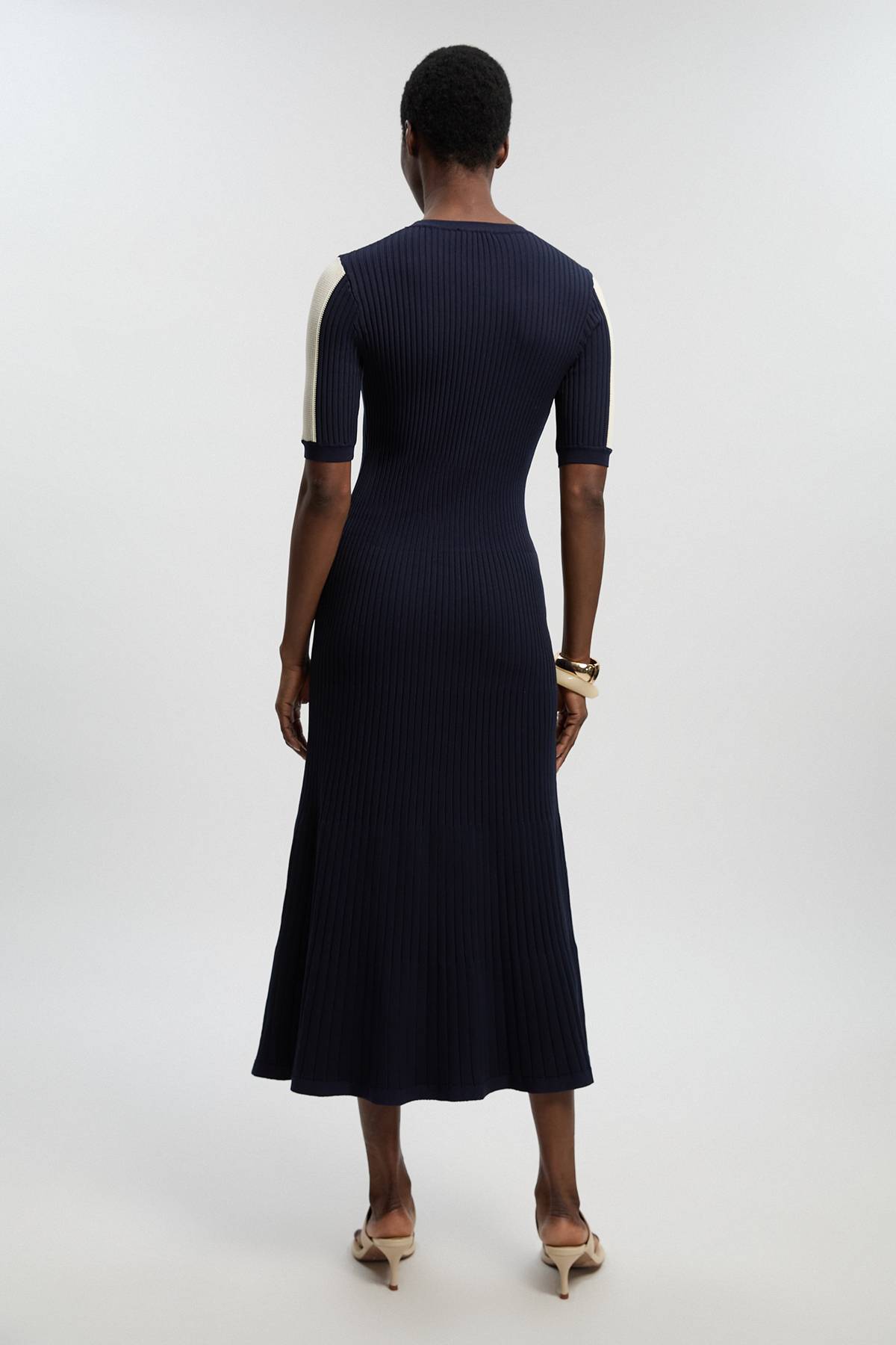 KarenMillen Robe Maxi Tricotée Côtelée À Blocs De Couleur