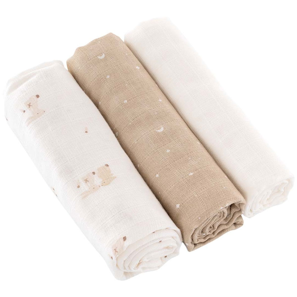 TräumelandTräumeland   Mulltücher 3er Set Hophop Bunny beige