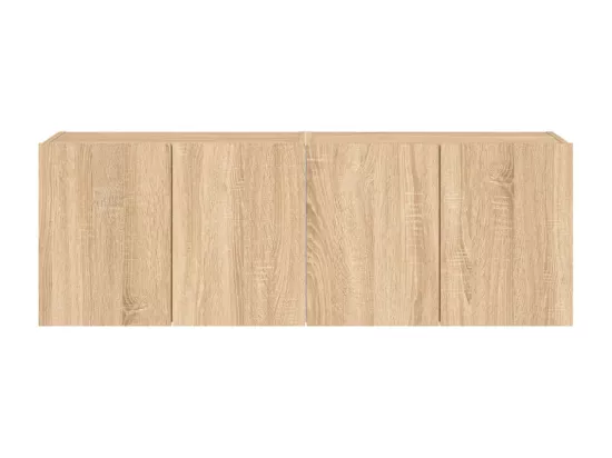 Meubles TV muraux lumières LED 2 pcs chêne sonoma 60x35x41 cm
