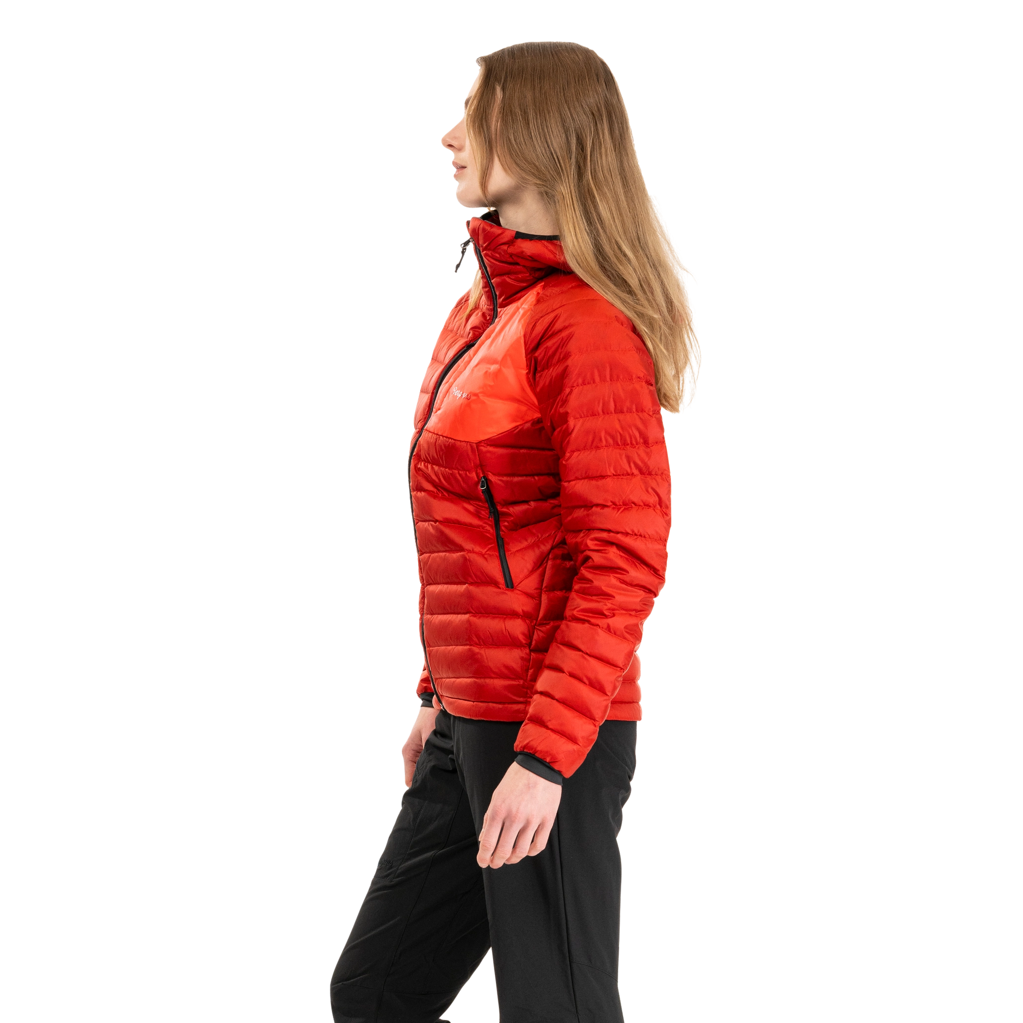 Vaagaa Light Down Jacket Hood Women Crimson Red / Peachy Red