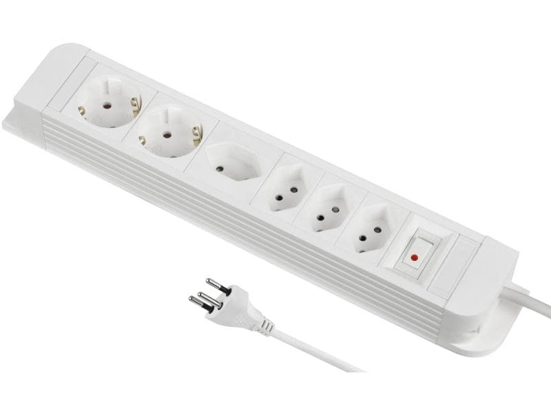 Schönenberger Steckdosenleiste PLUS 4x T13, 2x Schuko Combo Steckdosenleiste mit Schuko