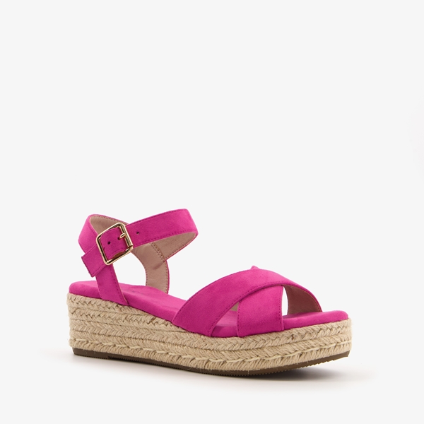 Blue Box dames espadrilles met sleehak roze/beige