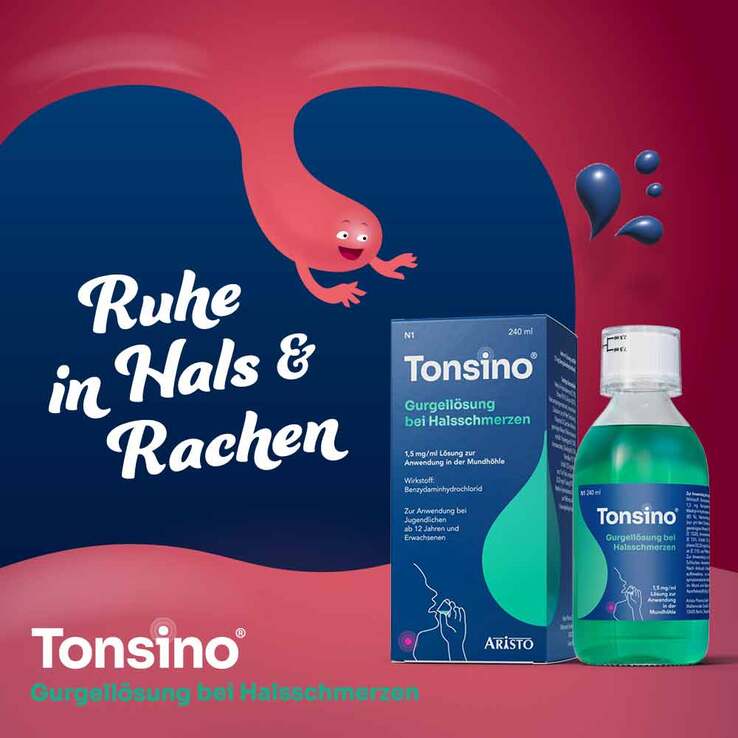 Tonsino Gurgellösung bei Halsschmerzen, 120 ml