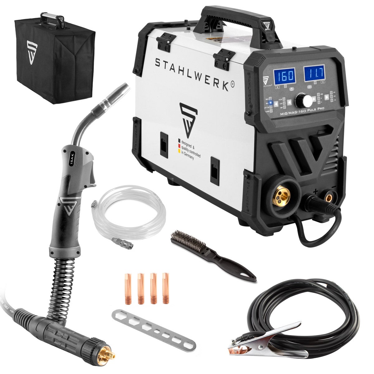 STAHLWERK MIG MAG 160 Puls Pro IGBT combinatielasapparaat met 160 ampère