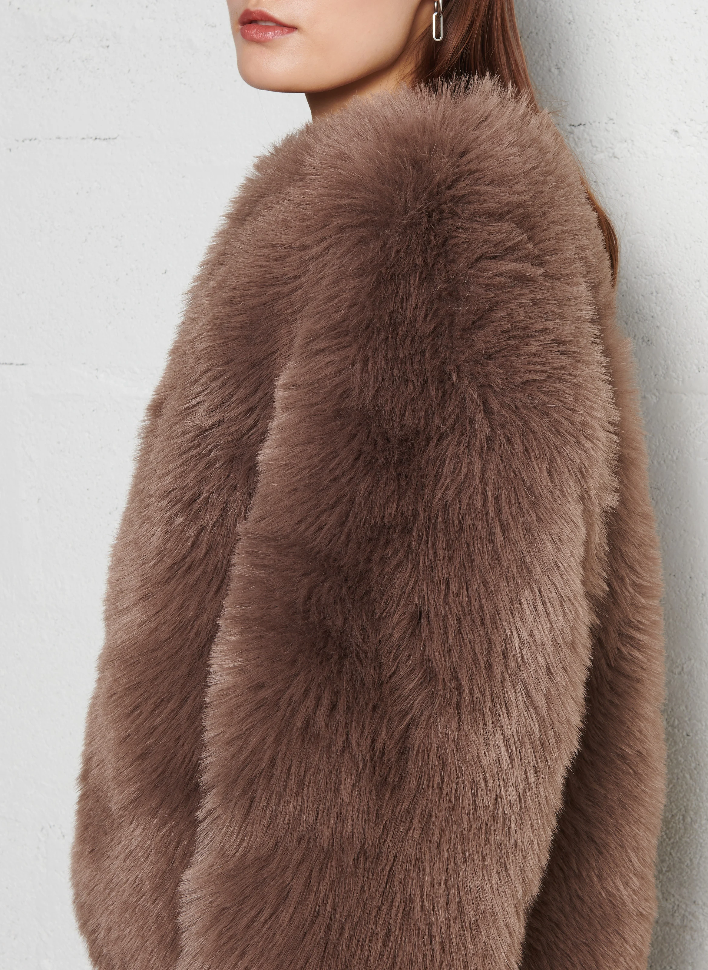 VERY - Veste col rond en fausse fourrure| Beige
