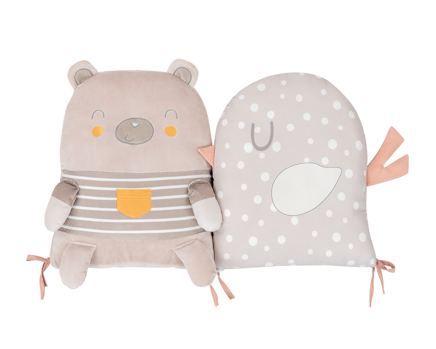 Kikkaboo Babykissen-Set 5-tlg. Plüsch Jersey Einzelkissen Maße 35 x 30 x 7 cm beige
