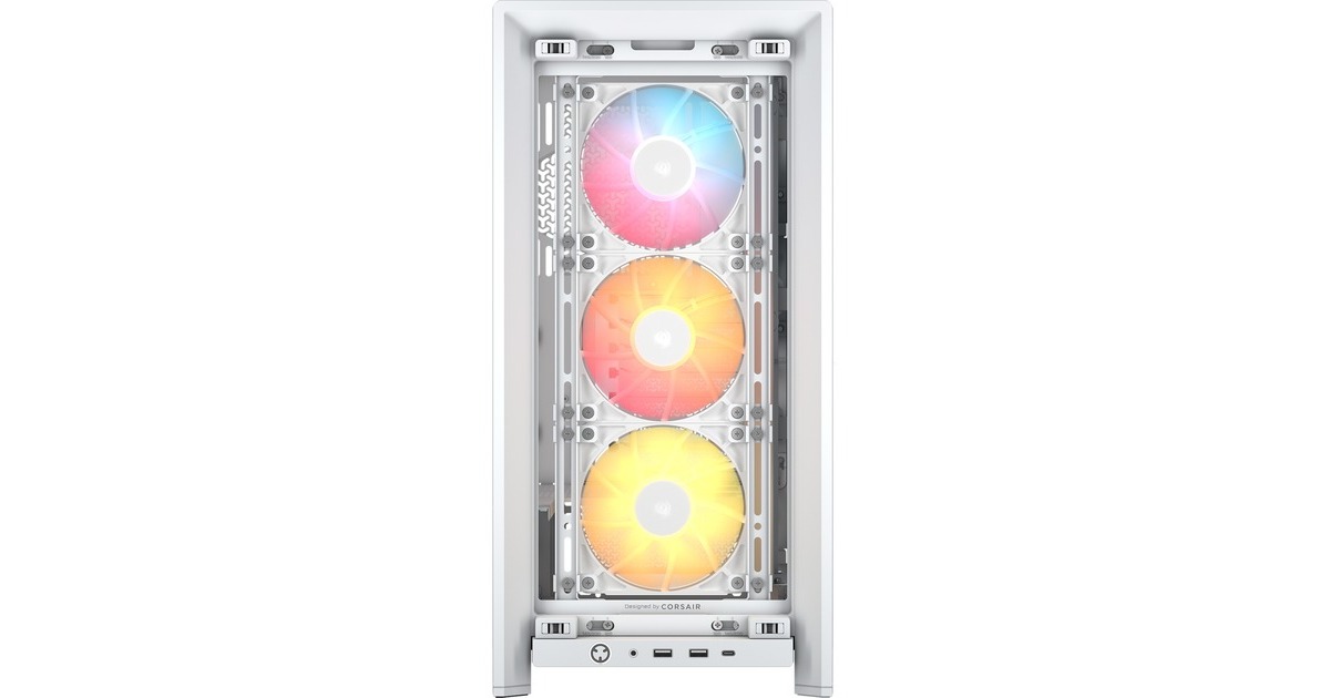 CorsairFRAME 4000D RS ARGB midi tower behuizing  (Wit | 2x USB-A | 1x USB-C | RGB | Tempered Glass)