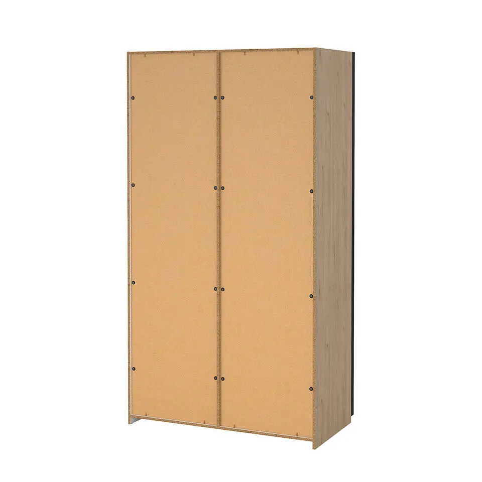 Hioshop Como schuifdeurkast 2 deuren 120x220cm eikdecor