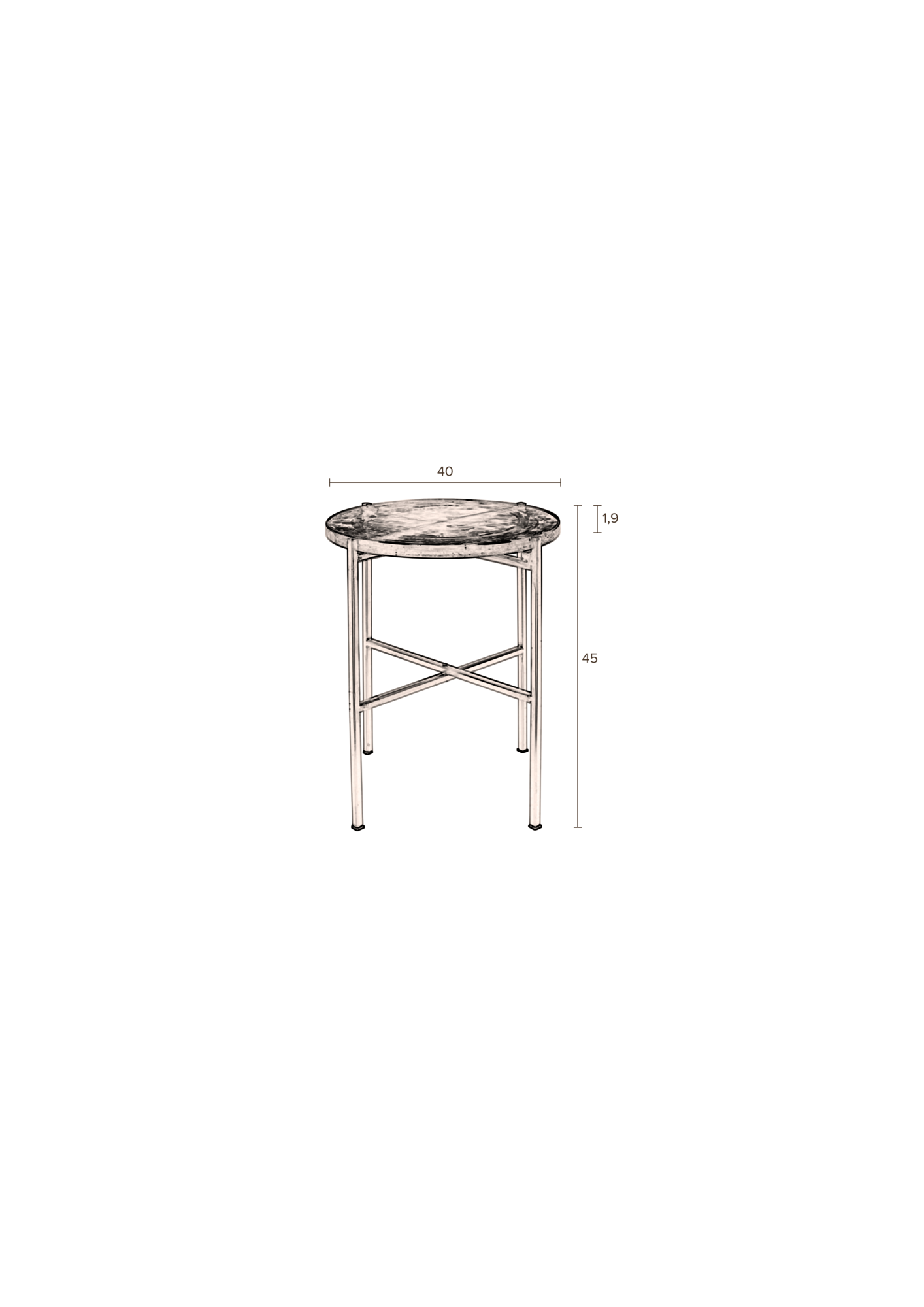Dutchbone bijzettafel Vidrio zwart