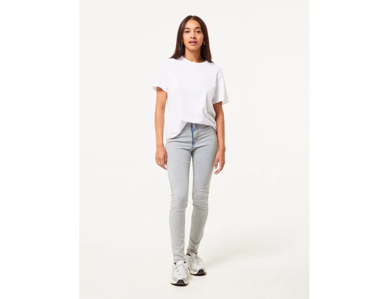 Jegging en jean bleu effet usé