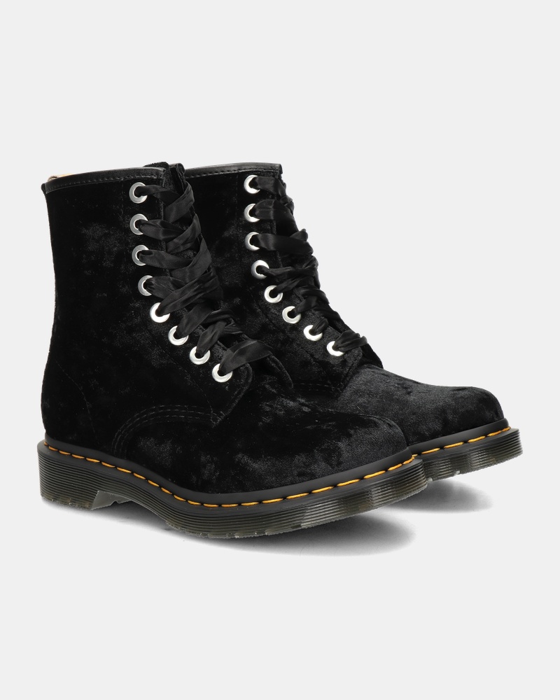 Dr. Martens Crushed Velvet Veterboots  - zwart