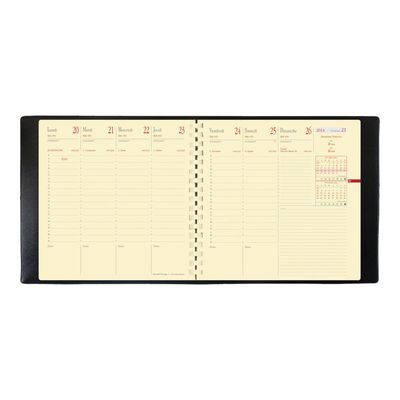 Agenda à spirale Impala Executif Prestige - 1 semaine sur 2 pages - 16 x 16 cm - noir - Quo Vadis