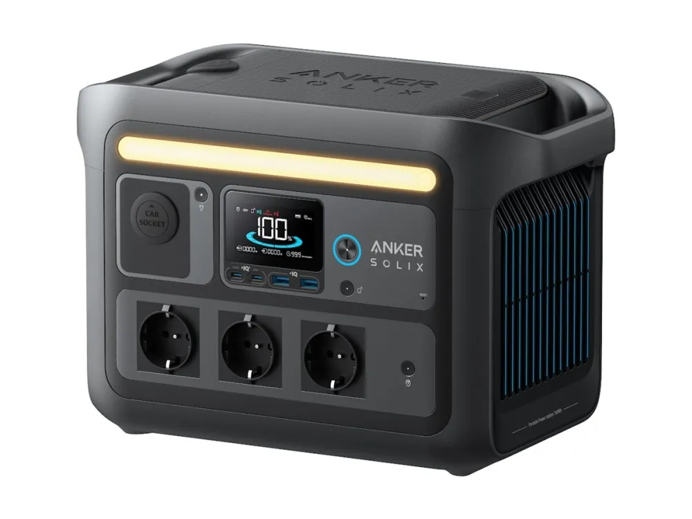 Anker SOLIX C800X - Transportabel strømstation - AC 220-240 V - 1600 Watt - 1-faset - litiumjernfosfat - 768 Wh - Wi-Fi, Bluetooth - output-stikforbindelser: 8