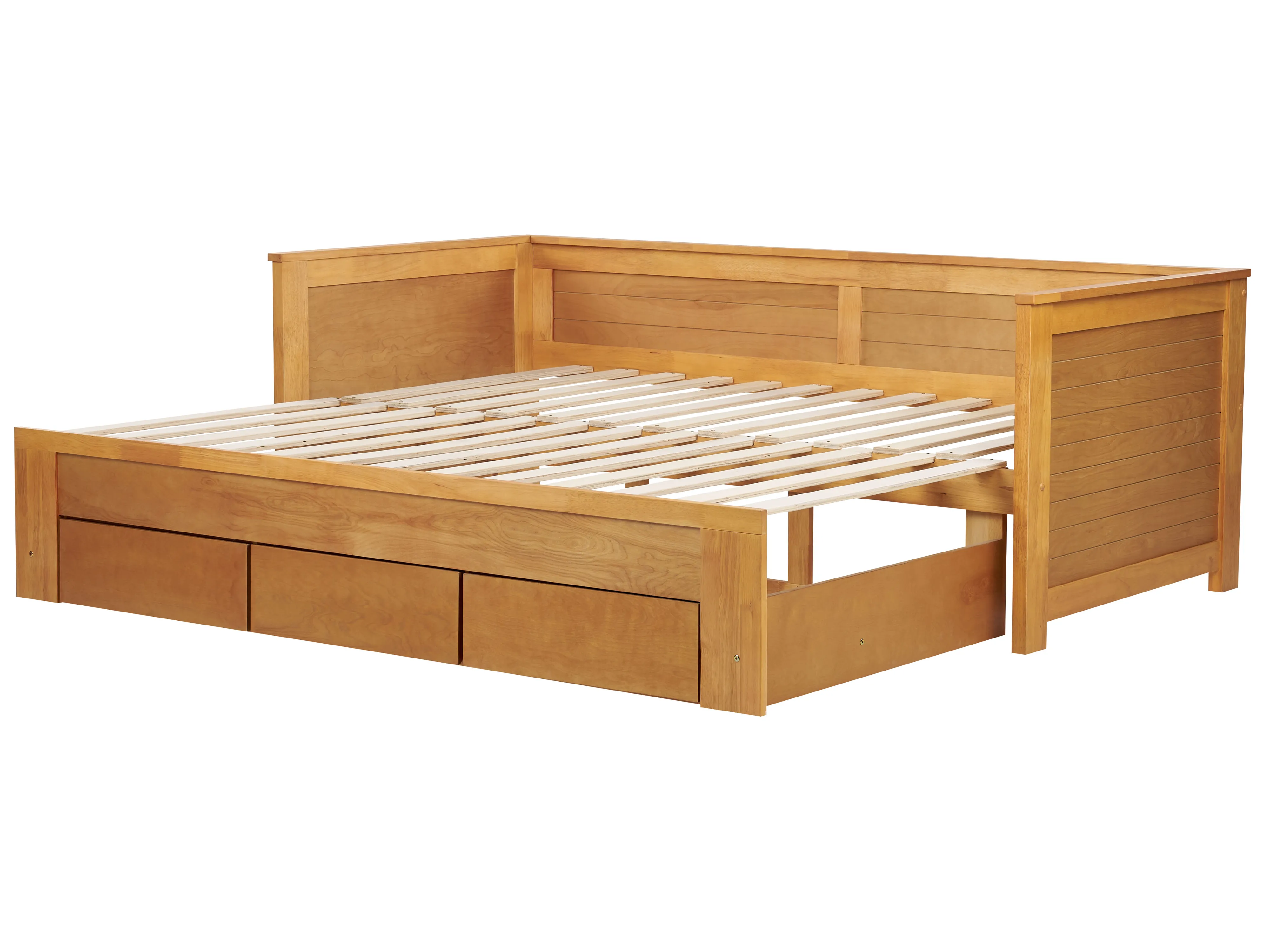 Bed met opbergladen Hout CAHORS 90 x 200 cm Bruin