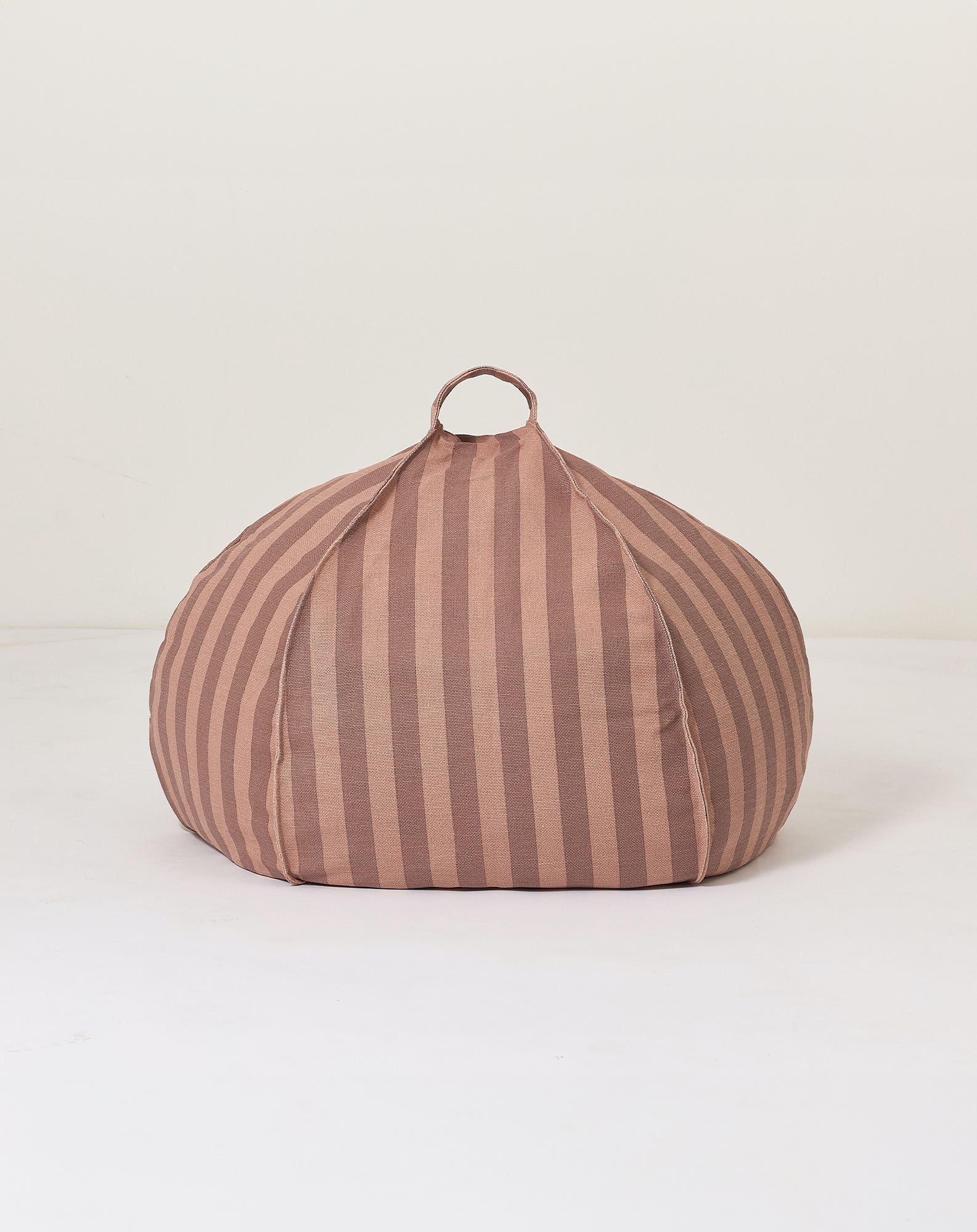 Pouf rond à rayures - taille enfant - vibes | Rose