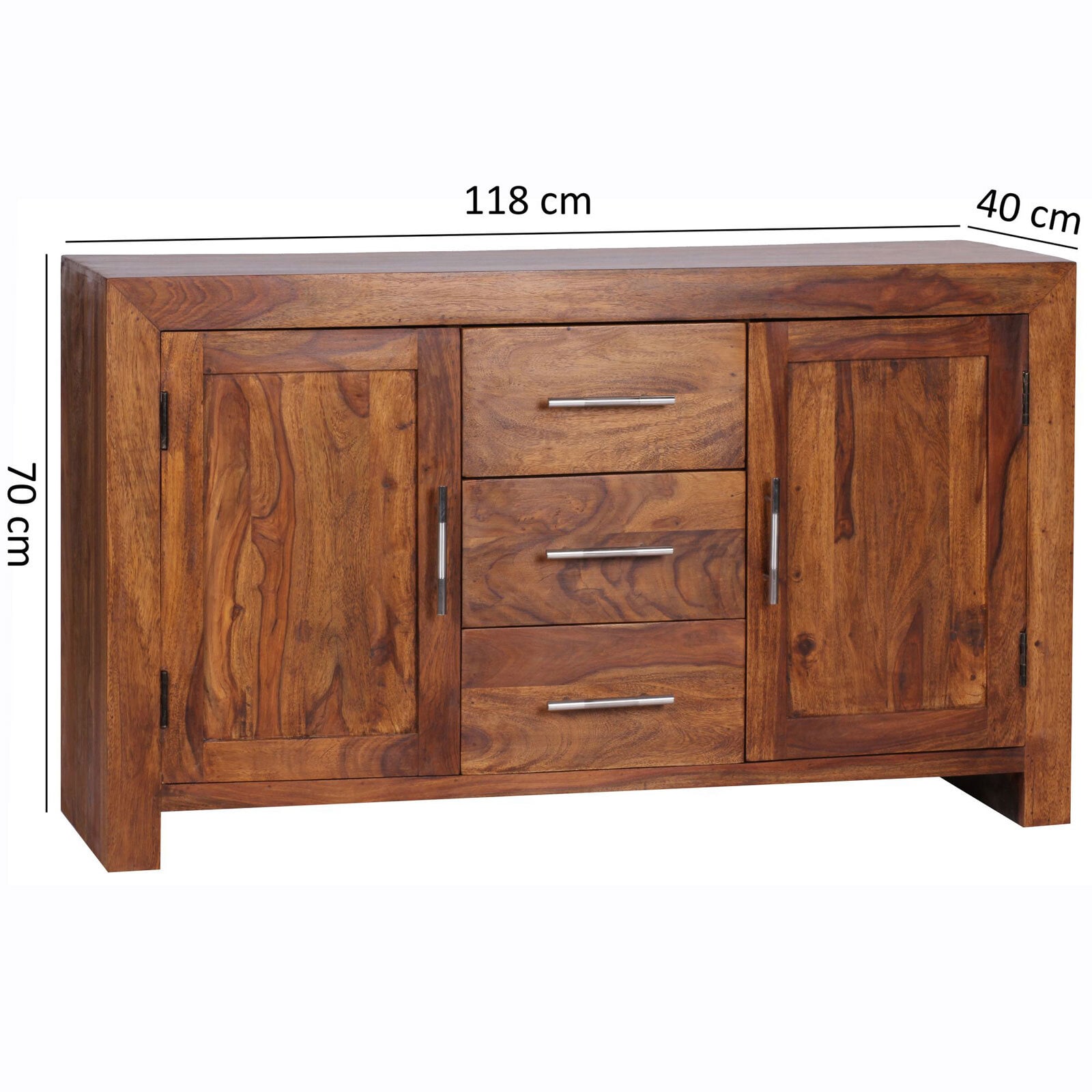 Kommode Ballina Massivholz Sheesham braun