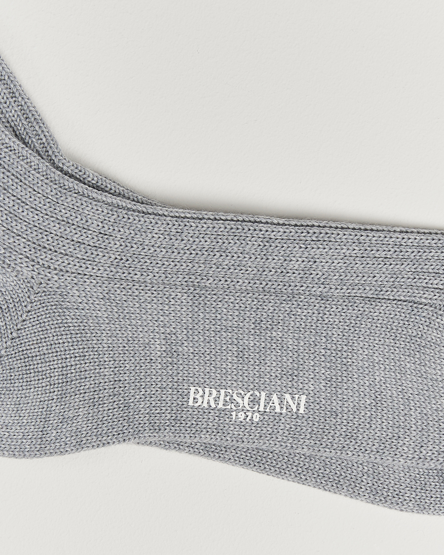 Bresciani Heavy Wool Socks Light Grey