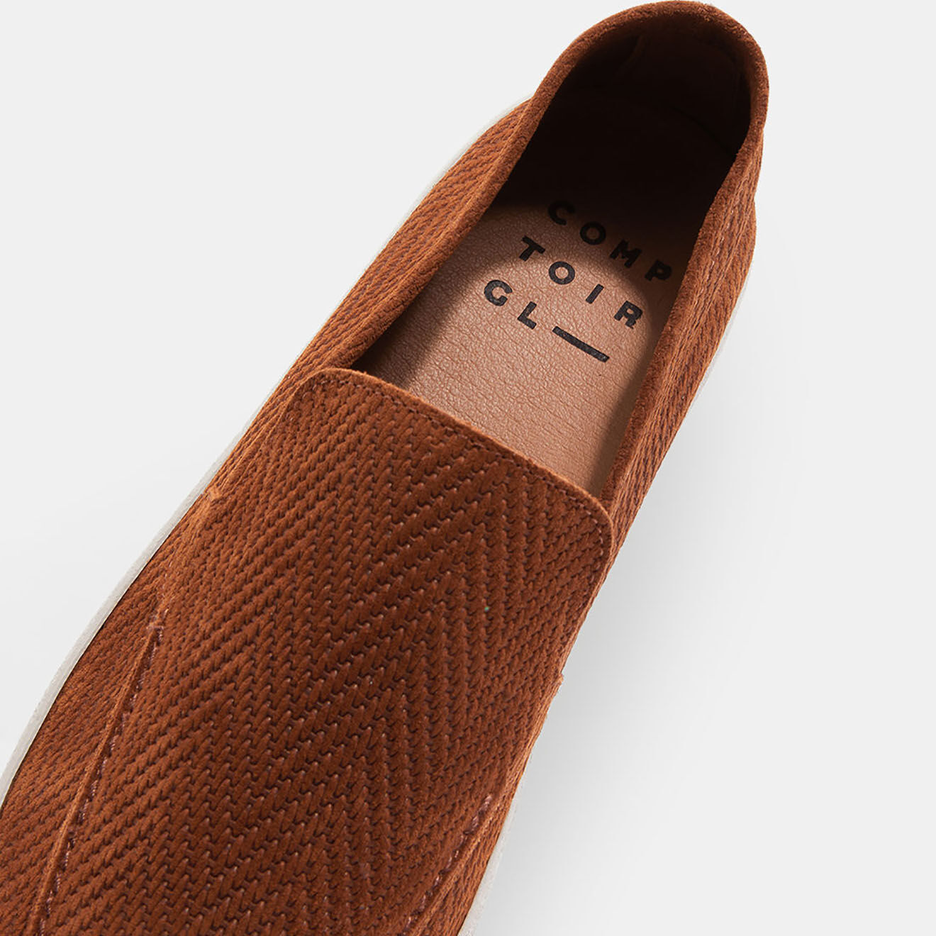 Comptoir GL Mocassins en Velours de Cuir embossés camel