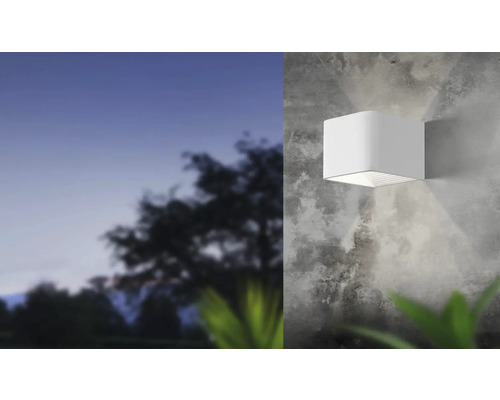 LED buitenwandlamp 6W 600 lm 3000K 13,5x12 cm wit
