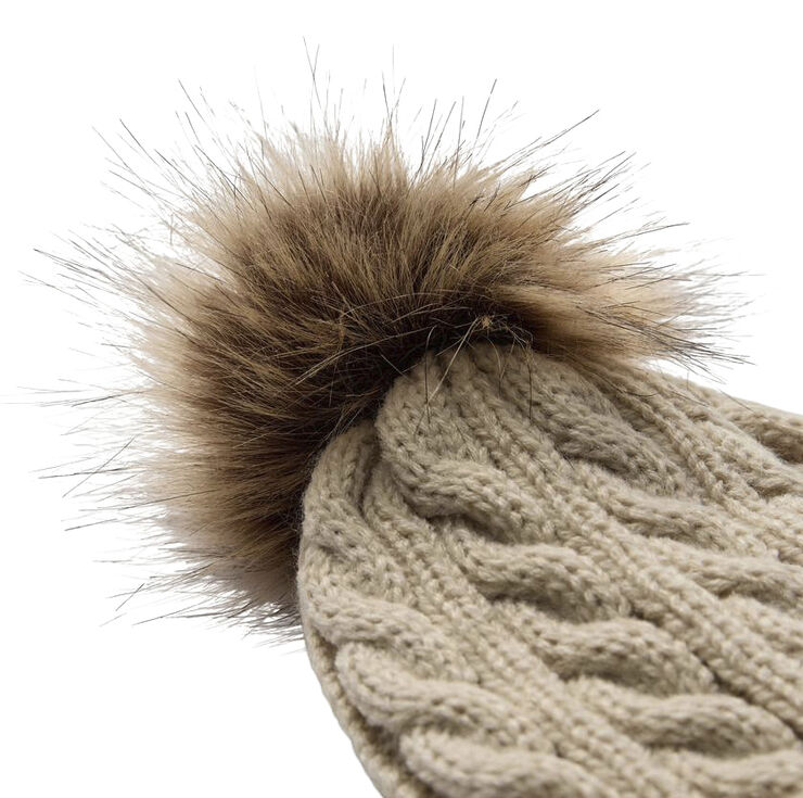 Sofie Schnoor Beanie and Gloves Set Brown melange