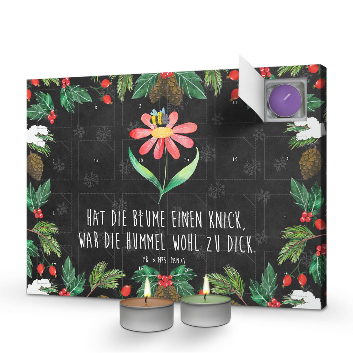 Mr. & Mrs. Panda Geurkaars Adventskalender Hommelbloem - Zwart