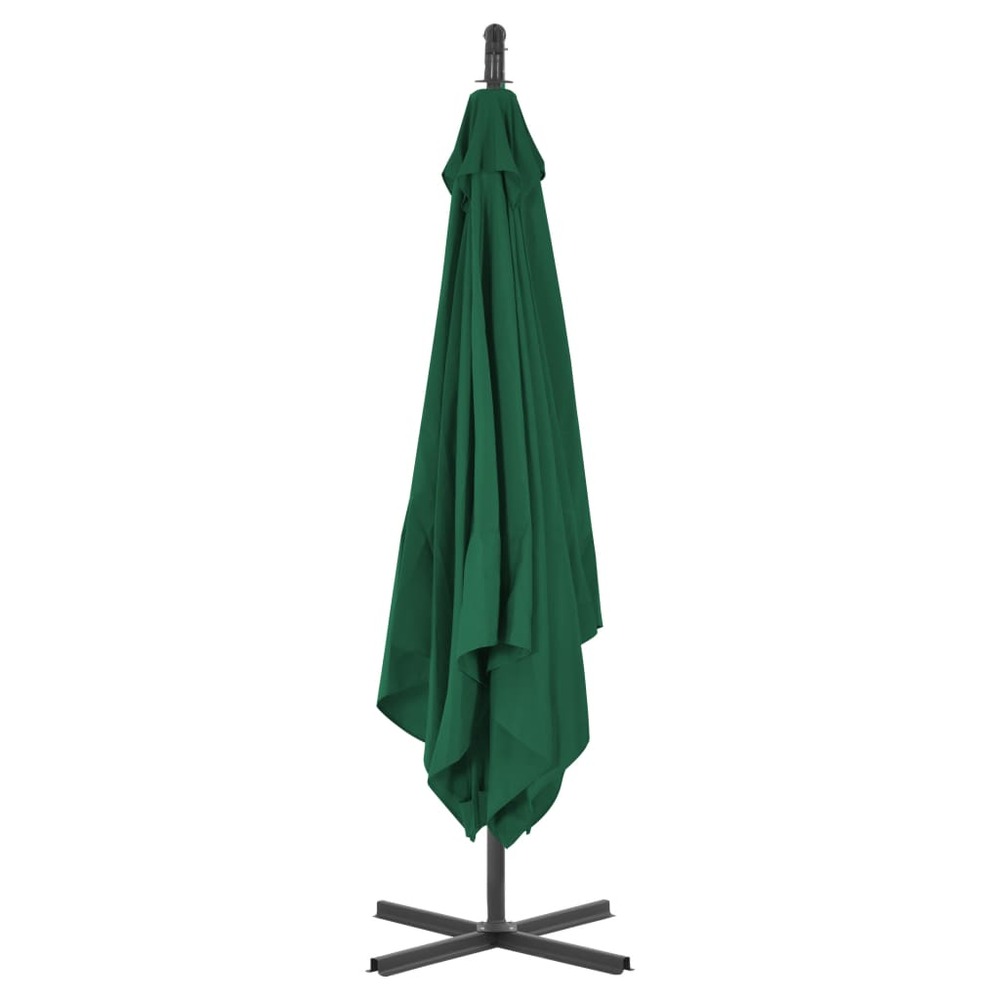 Parasol meuble de jardin en porte-à-faux avec mât en acier 250 x 250 cm vert