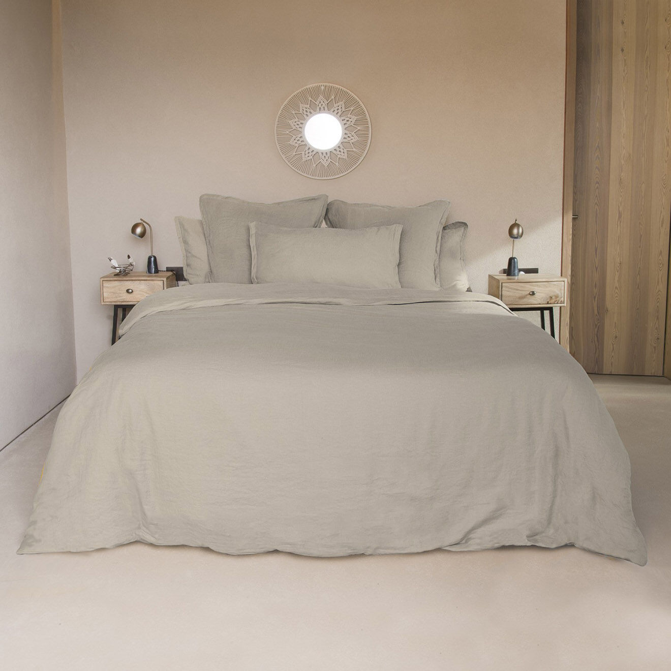 Febronie Housse de couette 100% Lin  Hortense beige