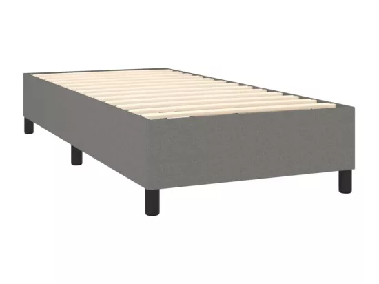 Sommier tapissier avec matelas et LED Gris foncé 90x190cm Tissu