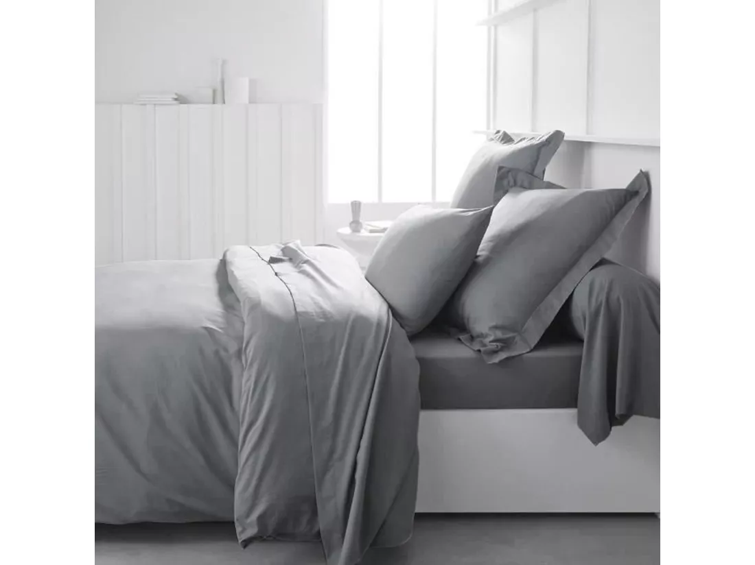 Housse de couette lisse 100% coton, qualité 144 fils. Acier 240x220cm