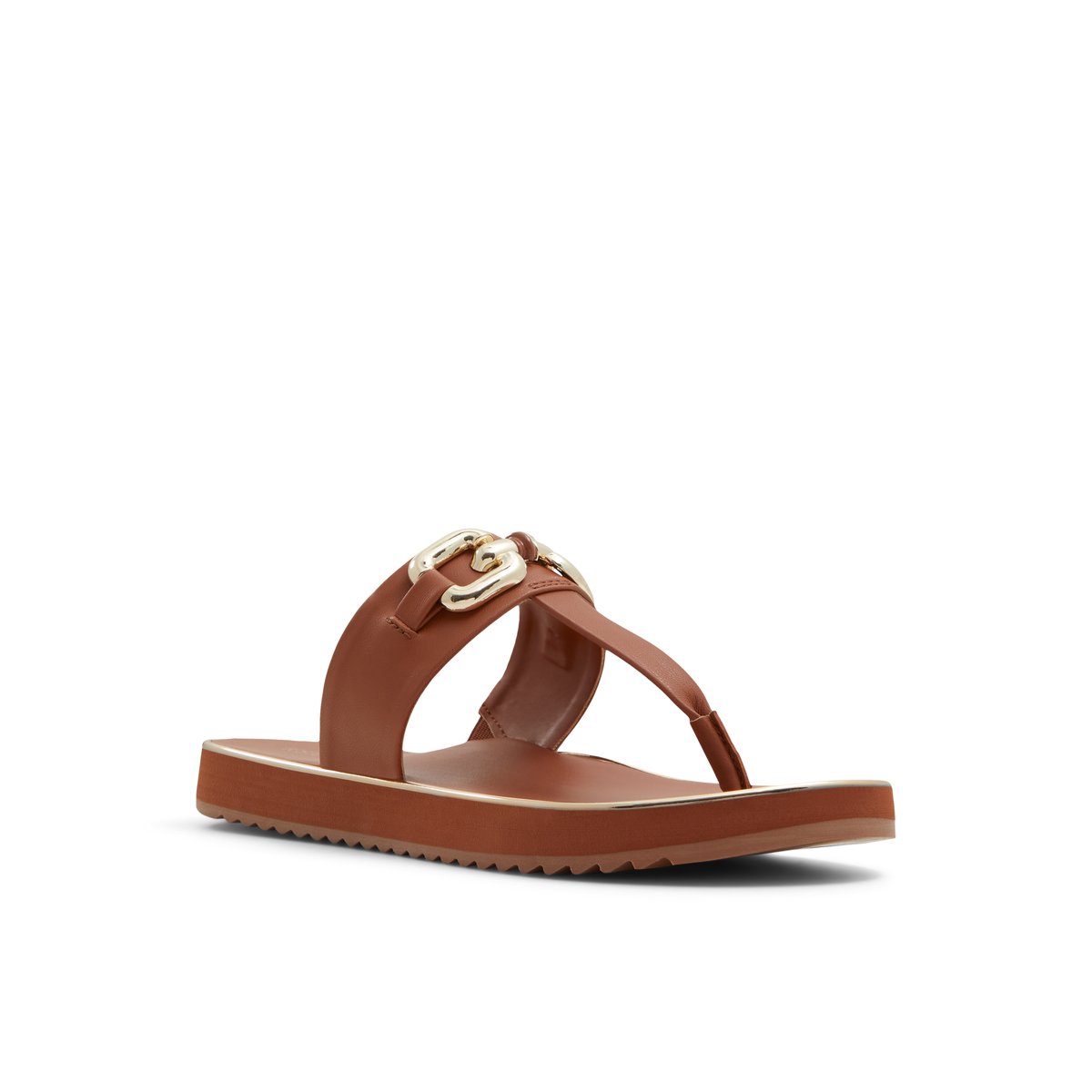 K STUDIO-Chaecan-Tongs sandales - Talon plat - Marron Moyen