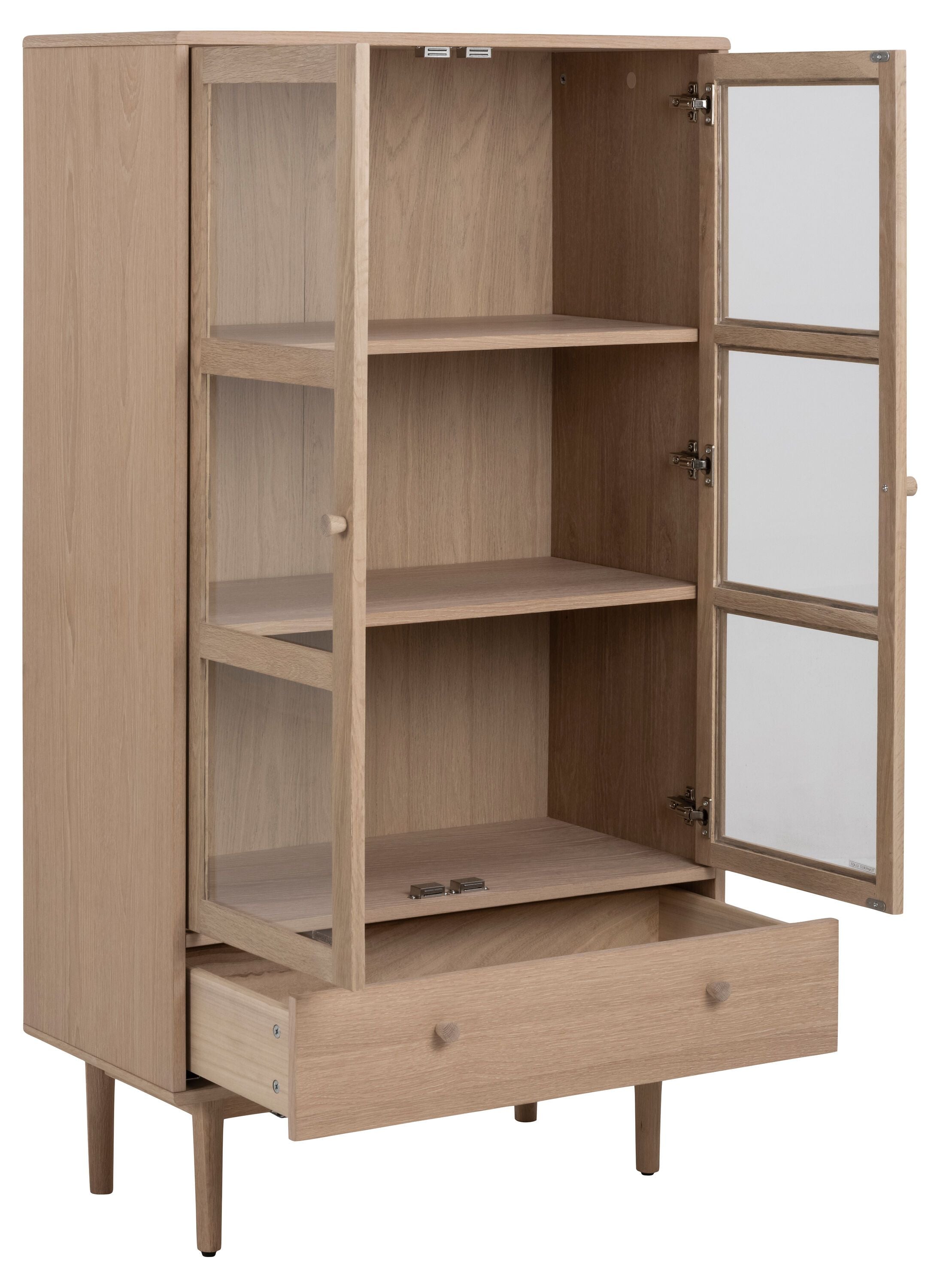 JAYCE Vitrine - Eiche / B: 80.0 cm x T: 40.0 cm x H: 144.8 cm