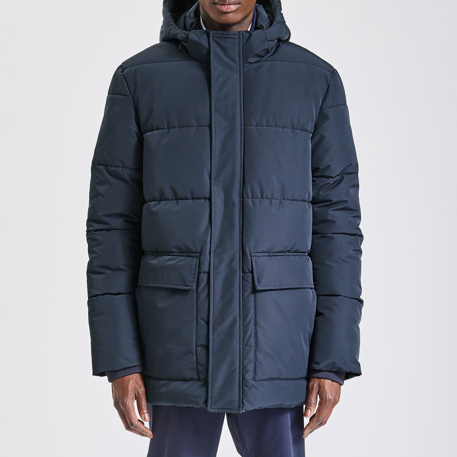 Doudoune col montant Bleu foncé