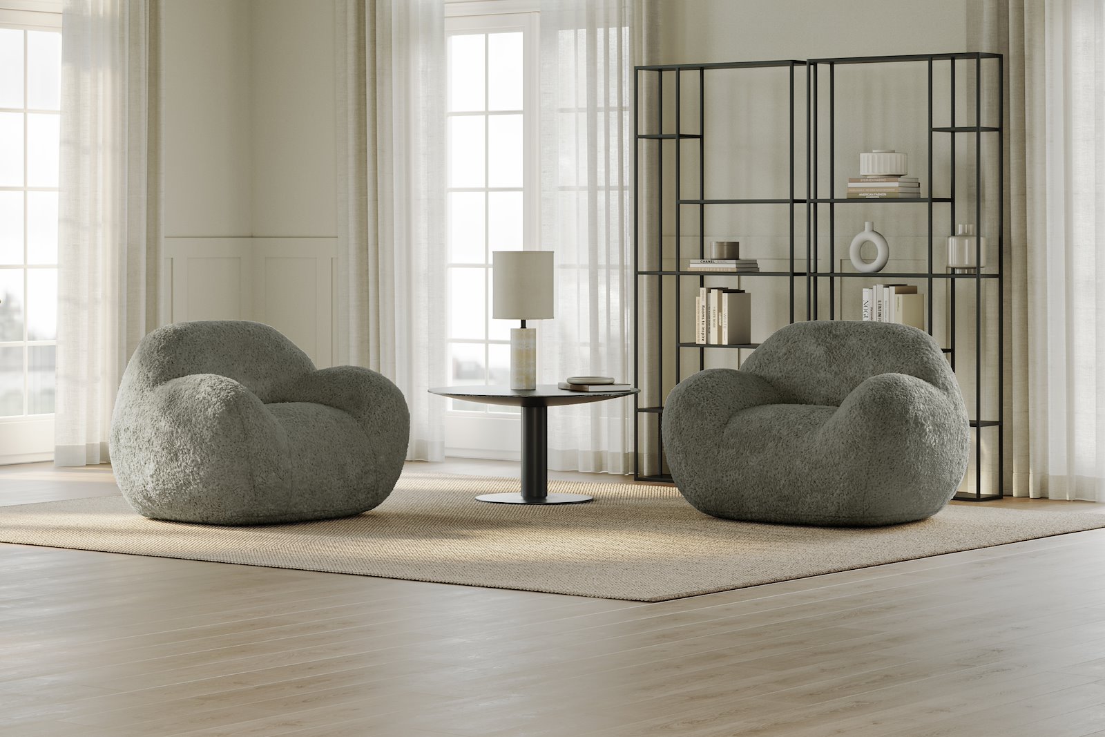 Comfy stol stor Tekstil Glore Grønn