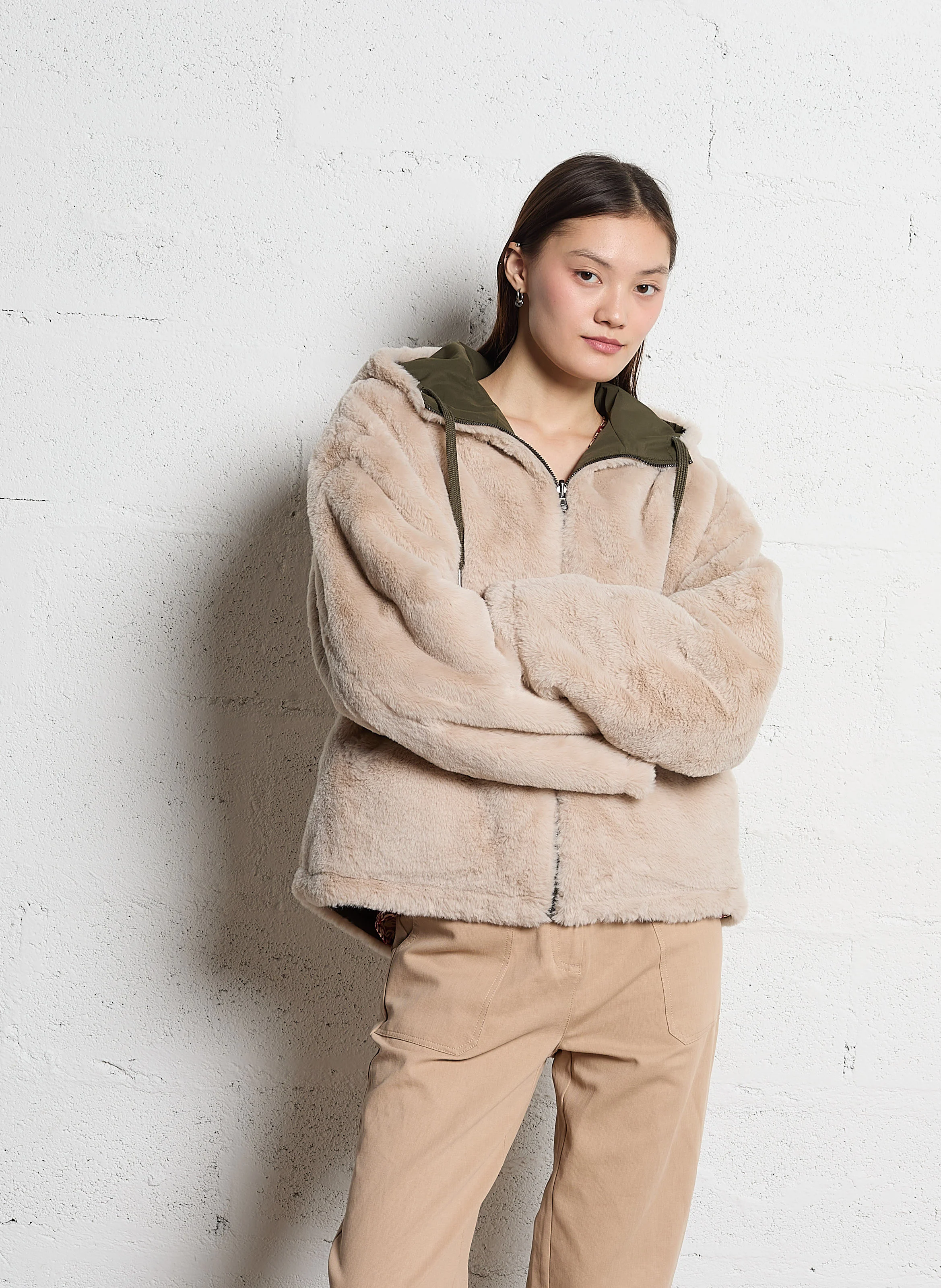 VABARIA - Parka courte réversible | Vert
