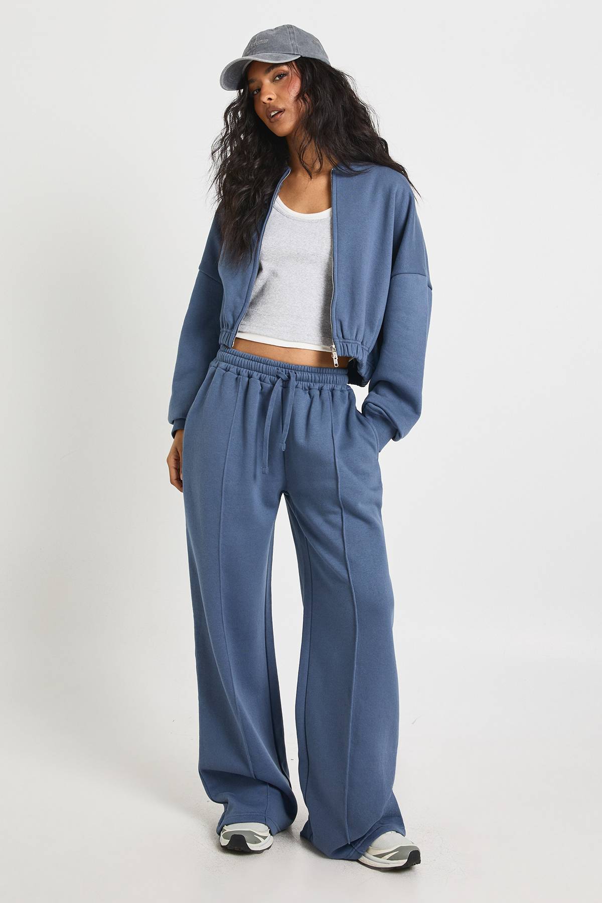 boohoo Survêtement Bomber Zippé Jambes Droites